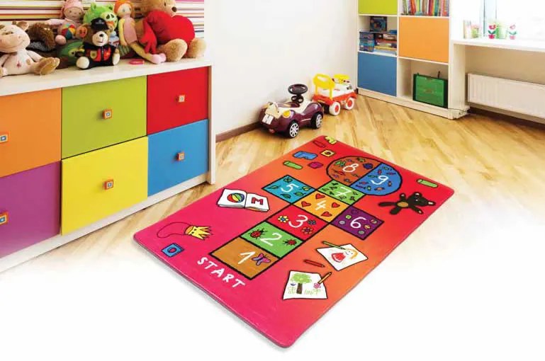 BO-MA, Protišmykový kusový koberec Skákací panák, 140x200, viacfarebná, detská izba