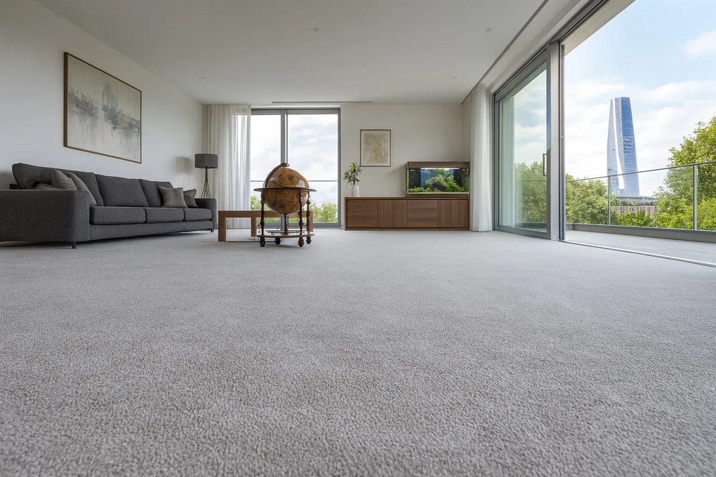 Condor Carpets 55x430 cm Koberec metráž Sicily 373, šíře, šedá, filc, obývacia izba