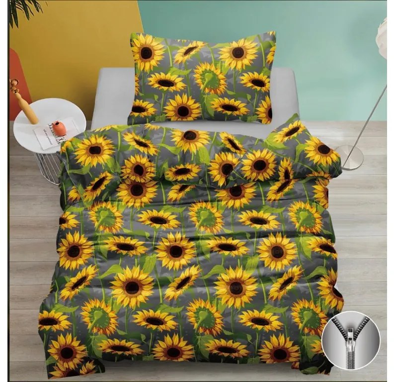 Bavlnené obliečky SUNFLOWER sivé Rozmer obliečky: 70 x 90 cm | 140 x 200 cm