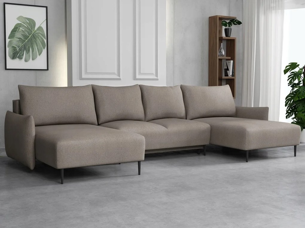 Rohová sedačka U Welenora U (hnedá) (s úl. priestorom)