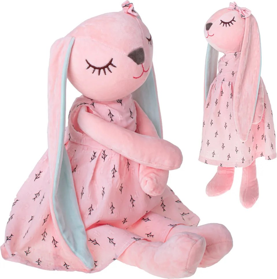 KIK Plyšový zajačik maskot ružový 52 cm
