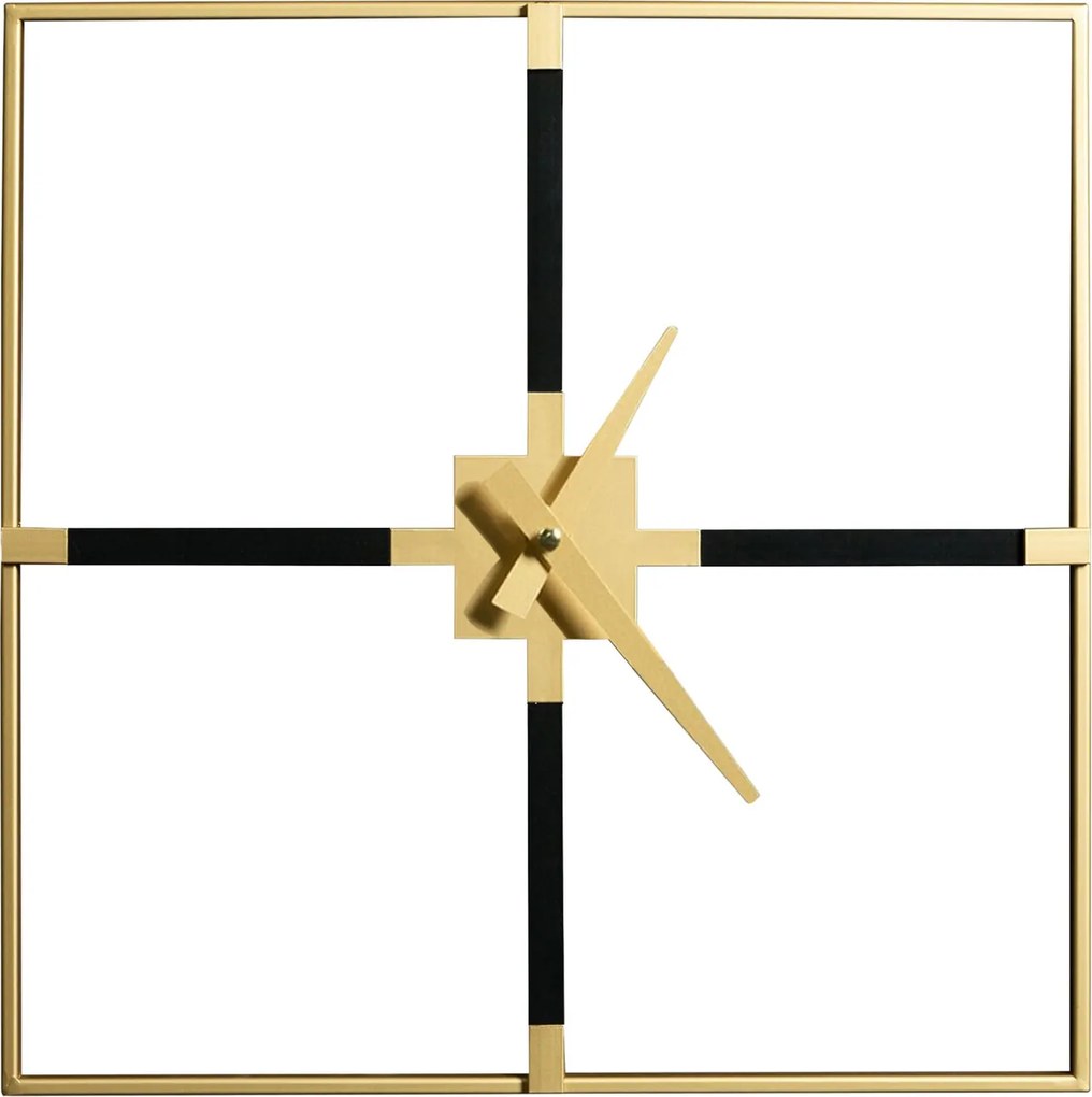 Dekoračné kovové nástenné hodiny v modernom štvorcovom štýle