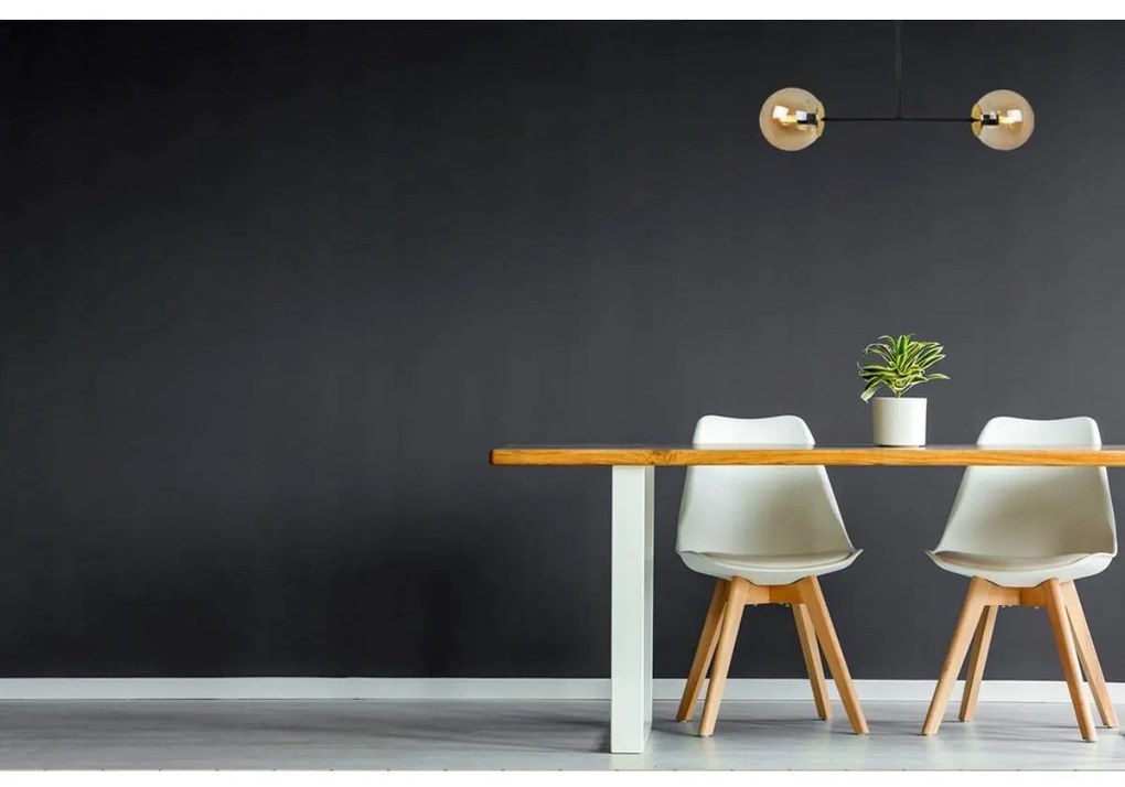 Stropné svietidlo Paris, 2x medové sklenené tienidlo, (výber zo 4 farieb uchytenia)