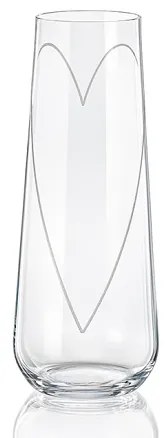 Crystalex GLASS HEART poháre na prosecco 250 ml, 2 ks