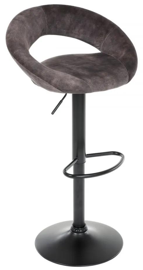 Barová stolička LUMINA — kov, látka, hnedá