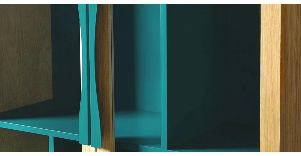 Tyrkysovomodrá vitrína Woodman Avon