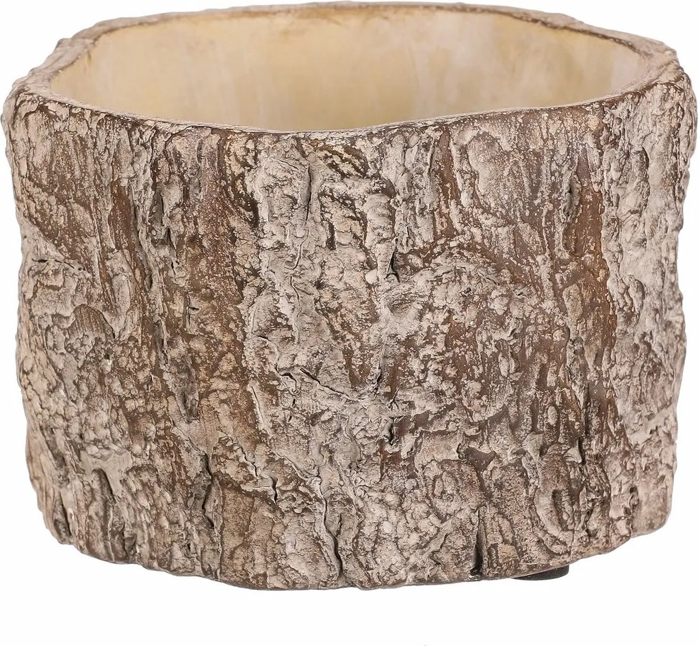 Obal na kvety imitácia drevenej kôry, 16 x 16 x 10 cm, betón, 16 cm