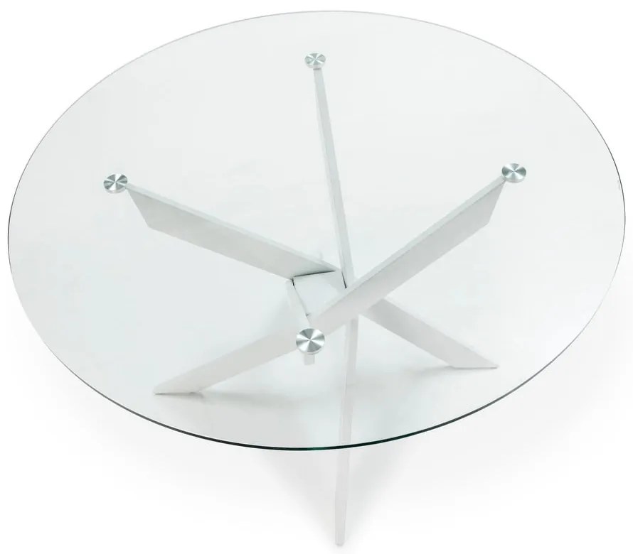 Okrúhly jedálenský stôl so sklenenou doskou 120x120 cm Ruth - Marckeric