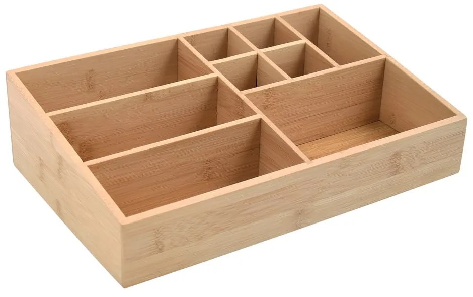 Bambusový kúpeľňový organizér na kozmetiku v prírodnej farbe Isalys – MSV