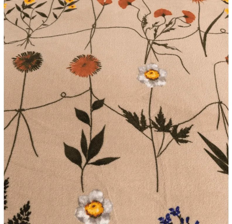 Obliečky mikroplyš HERBÁR béžové Rozmer obliečok: 2 ks 70 x 90 cm | 200 x 220 cm