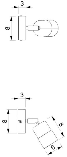 Nástenné bodové svietidlo MIZU 1xGU10/8W/230V čierna/mosadz