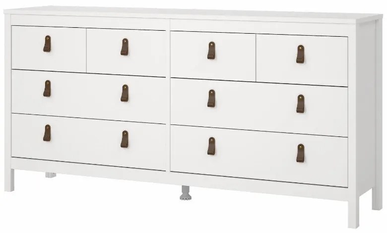 Biela nízka komoda 159x80 cm Madrid – Tvilum