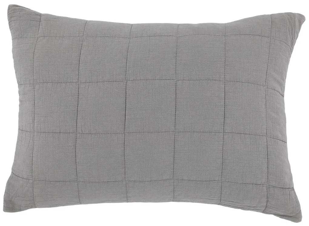 Sivá obliečka na vankúš s opraným vzhľadom Aix Vintage Quilt - 60*40 cm