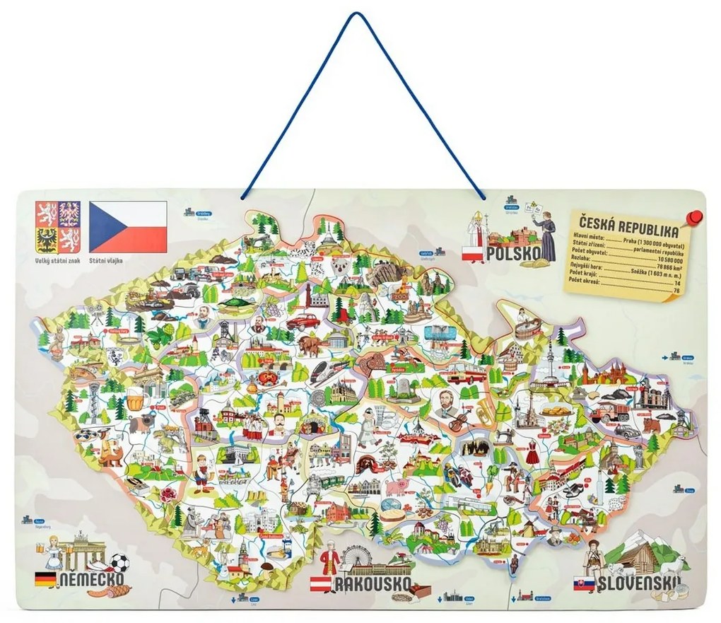 Woody Magnetická mapa ČR 3v1
