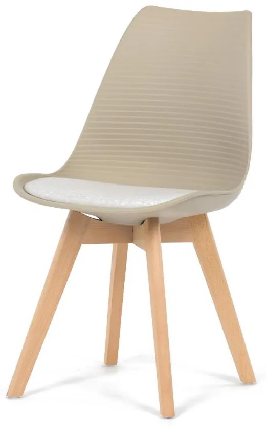 Židle jídelní, cappuccino plast, CT-X7055 WT