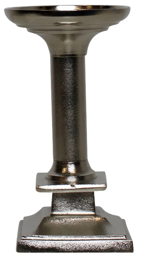Strieborný kovový svietnik štvorec i - 9*9*17cm
