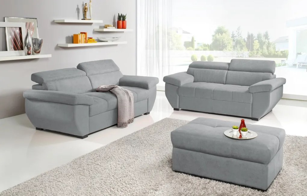 Dvojsedák Speedway, svetlo šedá látka