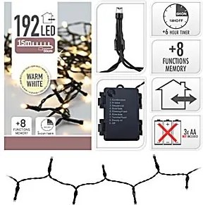 Vánoční světelný LED řetěz GINNA 15 m teplý bílý