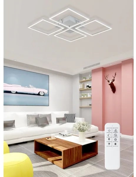 Top Light - LED Stmievateľný prisadený luster R4xLED/16,25W/230V hranatý biela + DO