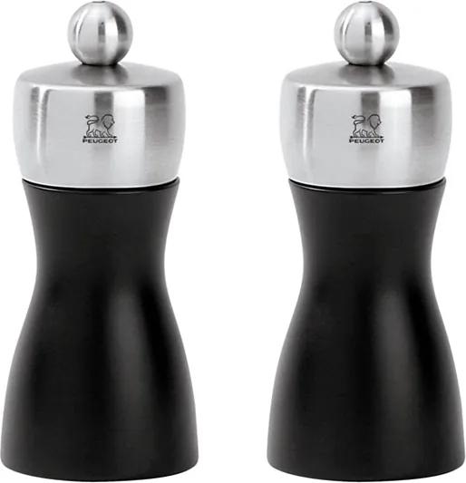 Peugeot Súprava mlynčekov na korenie a soľ FIDJI čierna matná/nehrdzavejúca oceľ 12 cm