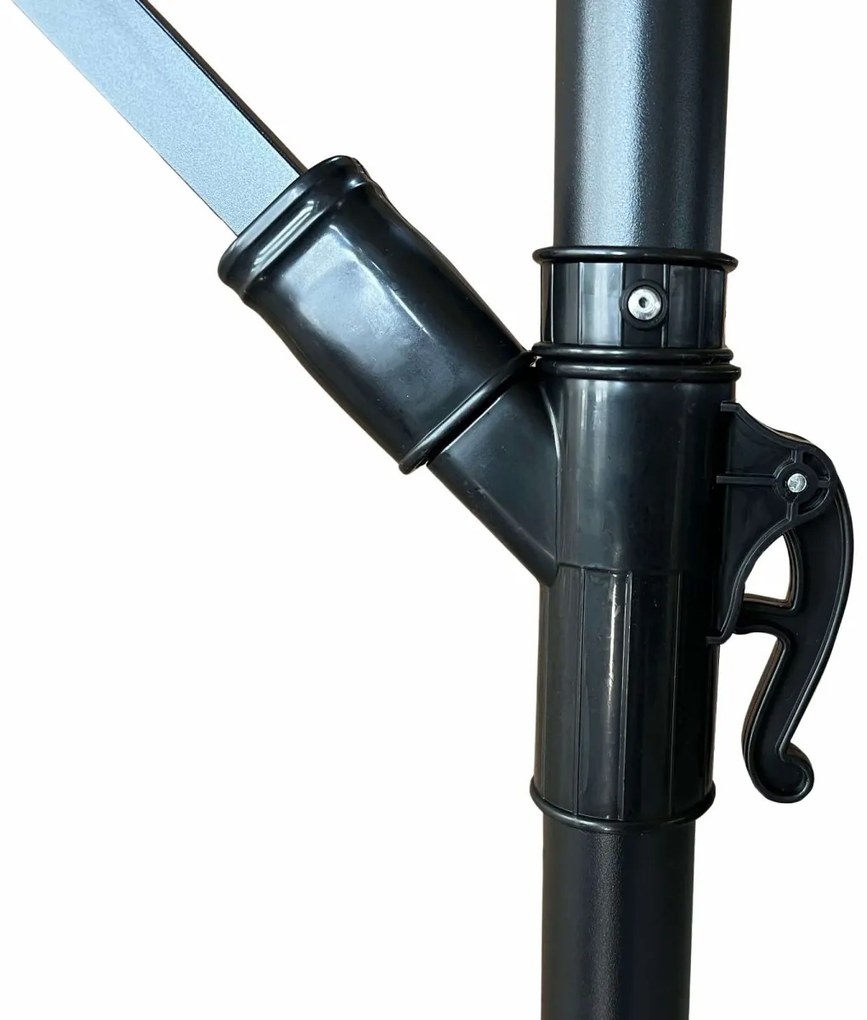 Záhradný slnečník MILIN s LED osvetlením 300 cm tmavošedý