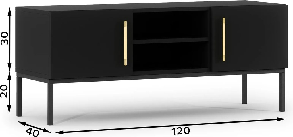 TV stolík Loyd (čierna matná). Akcia -13%. Vlastná spoľahlivá doprava až k Vám domov. 1051945