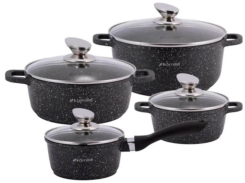 Sada hrncov mramorových 8 ks - 1.35l 1.25l 2.3l 4.5l