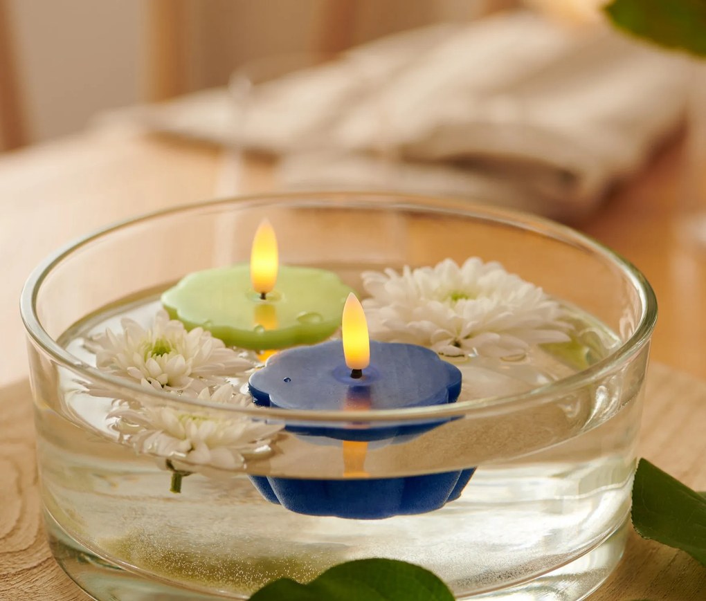 Plávajúce LED čajové sviečky z pravého vosku, 2 ks