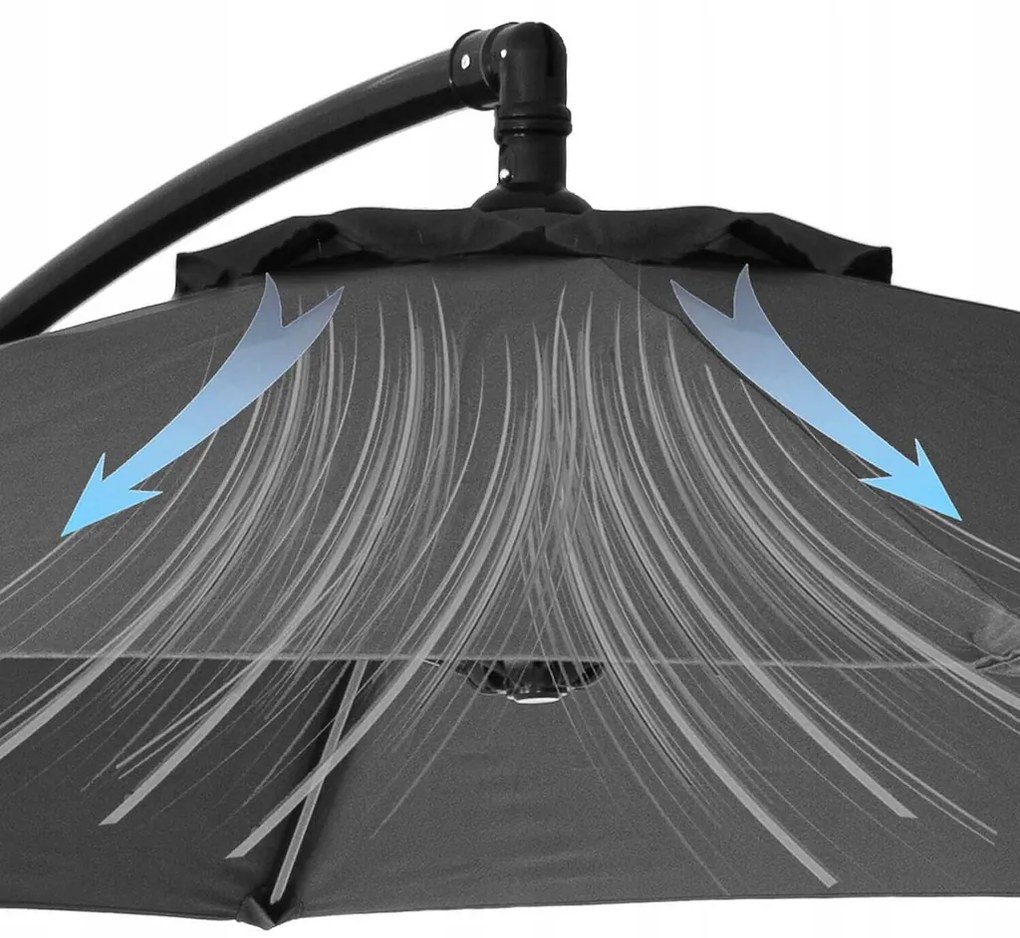 Záhradný slnečník 300 cm SPRINGOS GU0025 – tmavosivý