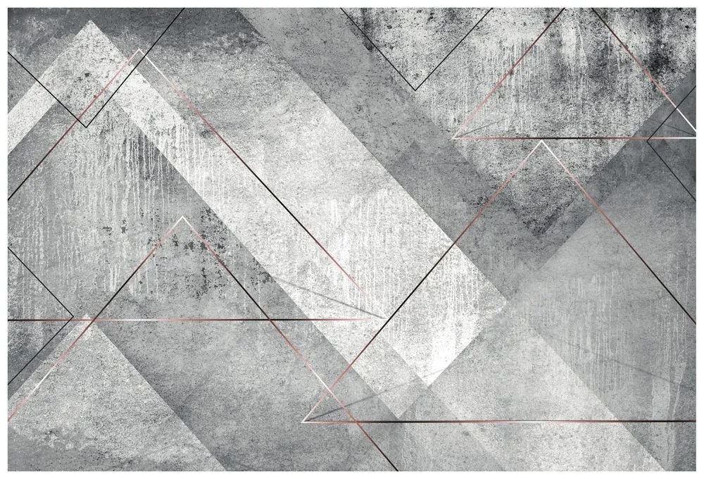 Tapeta šedá trojuholníková perspektíva