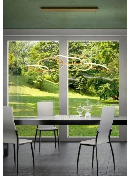 Redo 01-3392 - Stmievateľný LED závesný luster na lanku BIAS LED/120W/230V zlatý