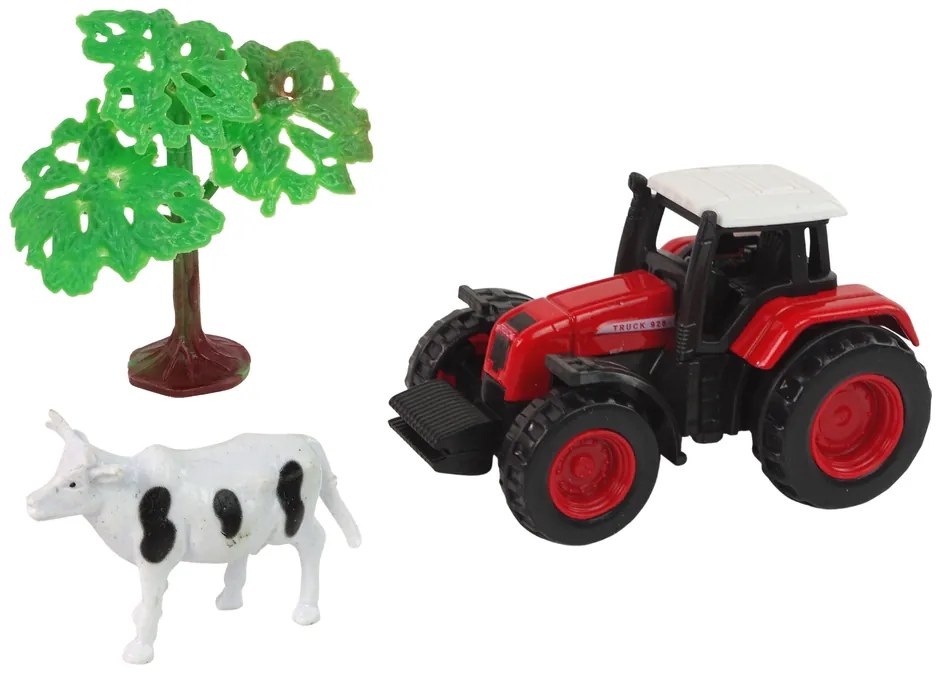 Lean Toys Súprava Traktora s vlečkou a kravičkou 1:64