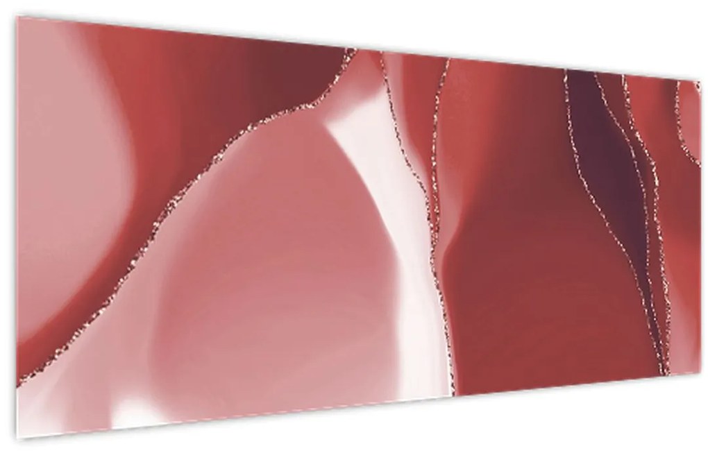 Obraz - Červená abstraktná kvetina N⁰3 (120x50 cm)