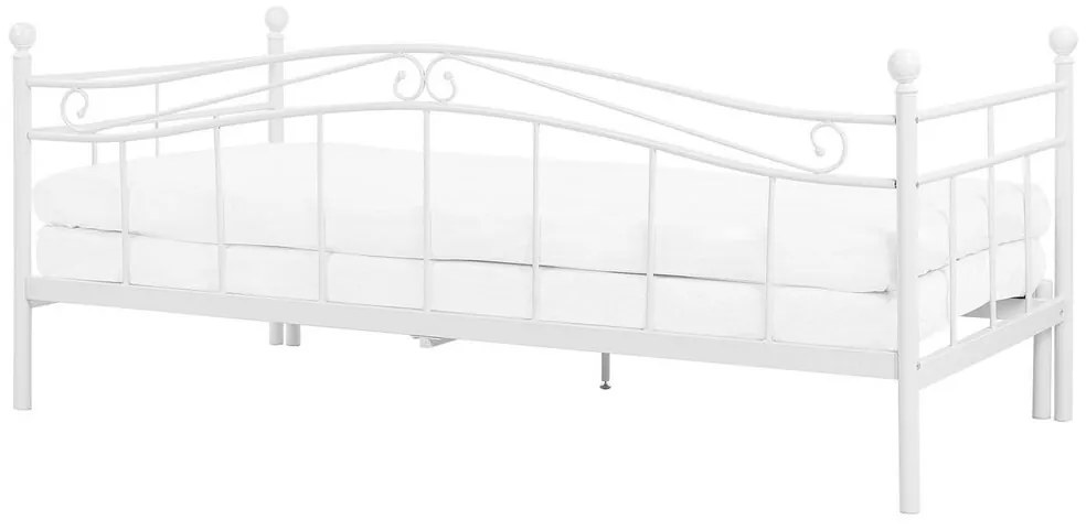 Kovová posteľ 90 x 200 cm biela TULLE Beliani