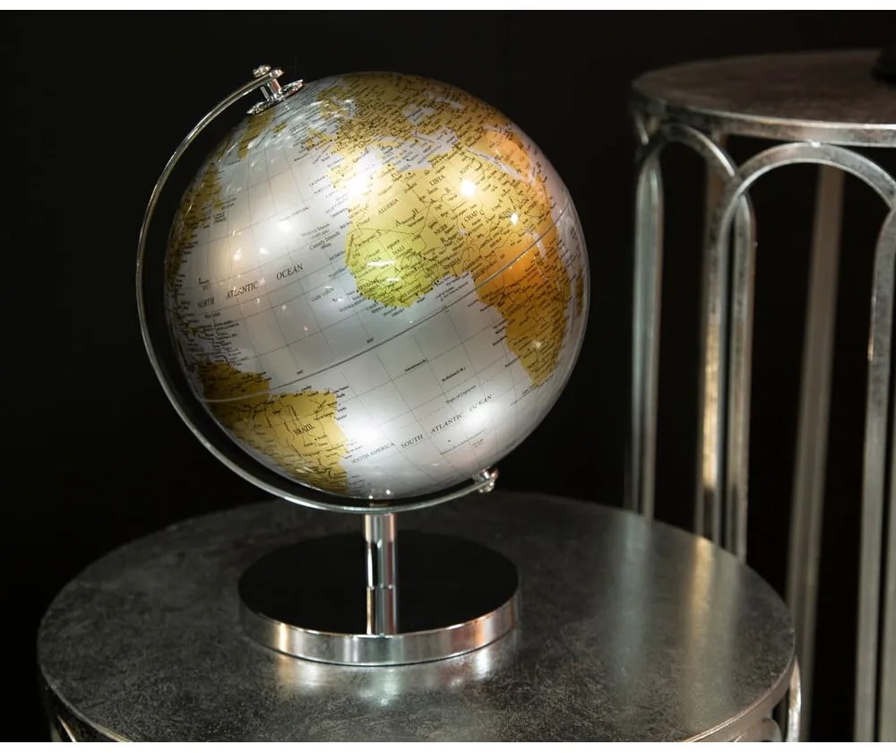 Stolová dekorácia v strieborno-zlatej farbe Mauro Ferretti Globe, výška 28 cm