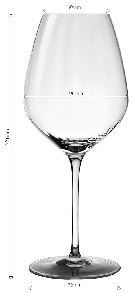 Poháre na červené víno 570 ml set 6 ks - Optima Line Glas Lunasol - 322686