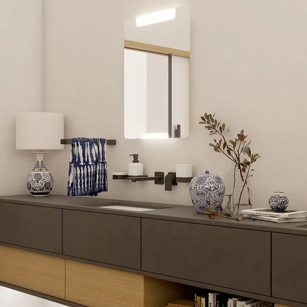 NIMCO NKC set-31K-T-90-Dávkovač mydla, stojan na kefky a nástenný háčik NIKAU