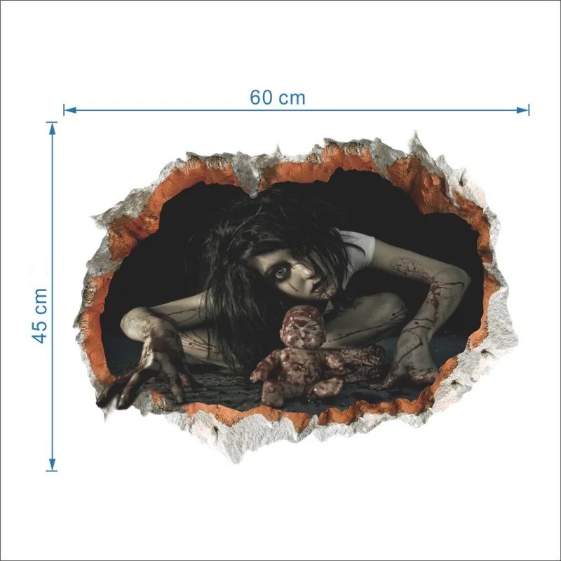 Veselá Stena Samolepka na stenu na stenu Halloween bábika