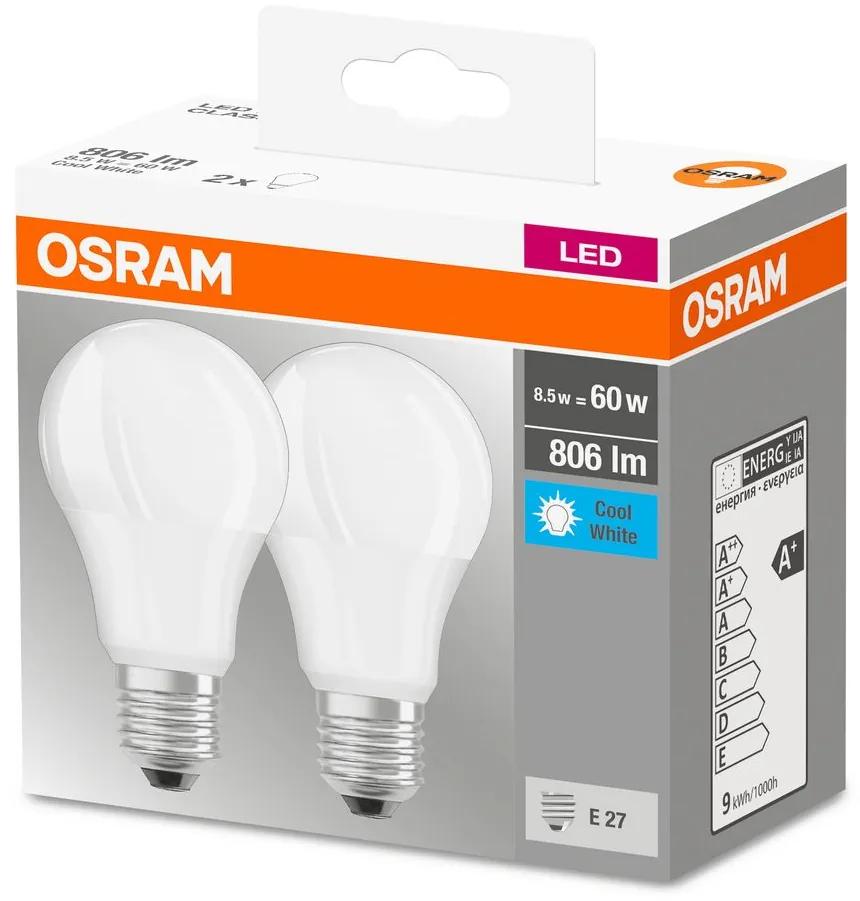 OSRAM Sada 2x LED žiarovka E27, A60, 8,5W, 806lm, 4000K, neutrálna biela