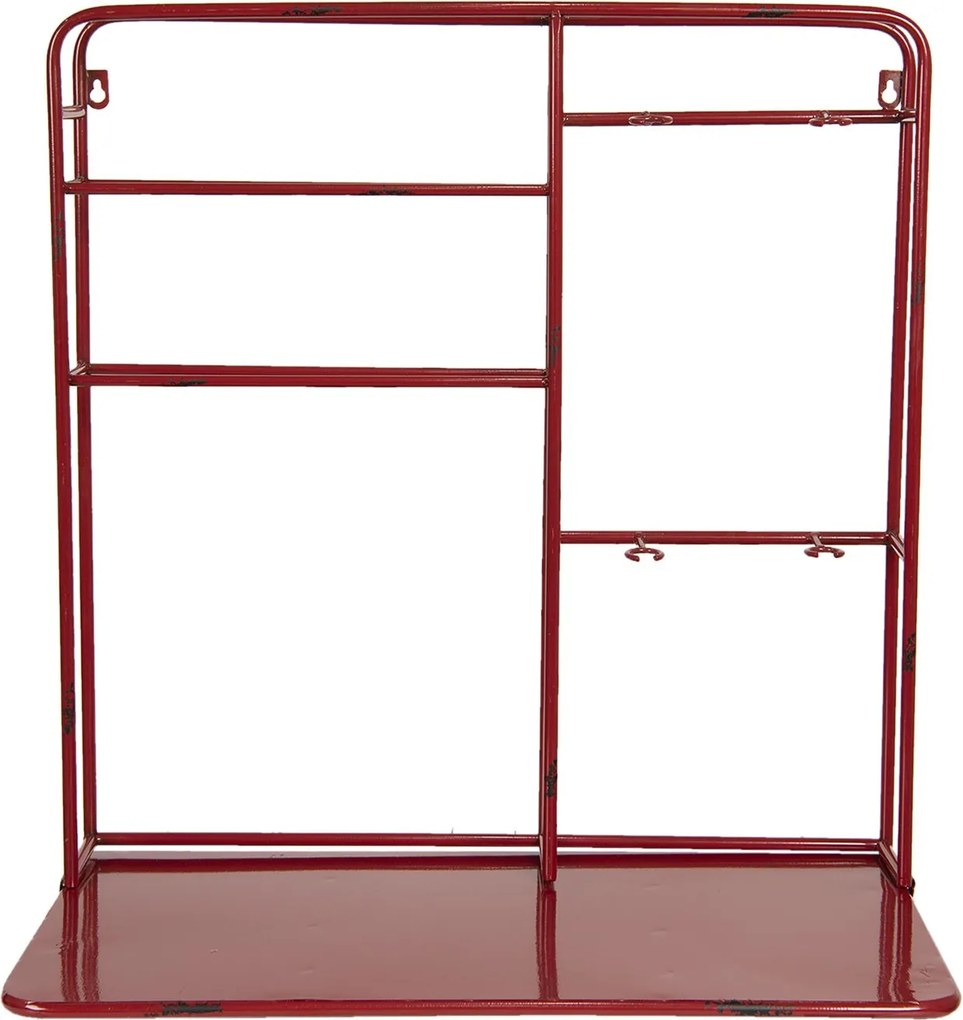 Červená nástenná polica na poháre - 59 * 33 * 63 cm