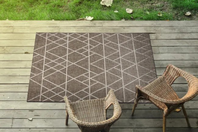 Koberec Šnúrkový SIZAL FLOORLUX 20508 taupe / champagne Trojuholníky