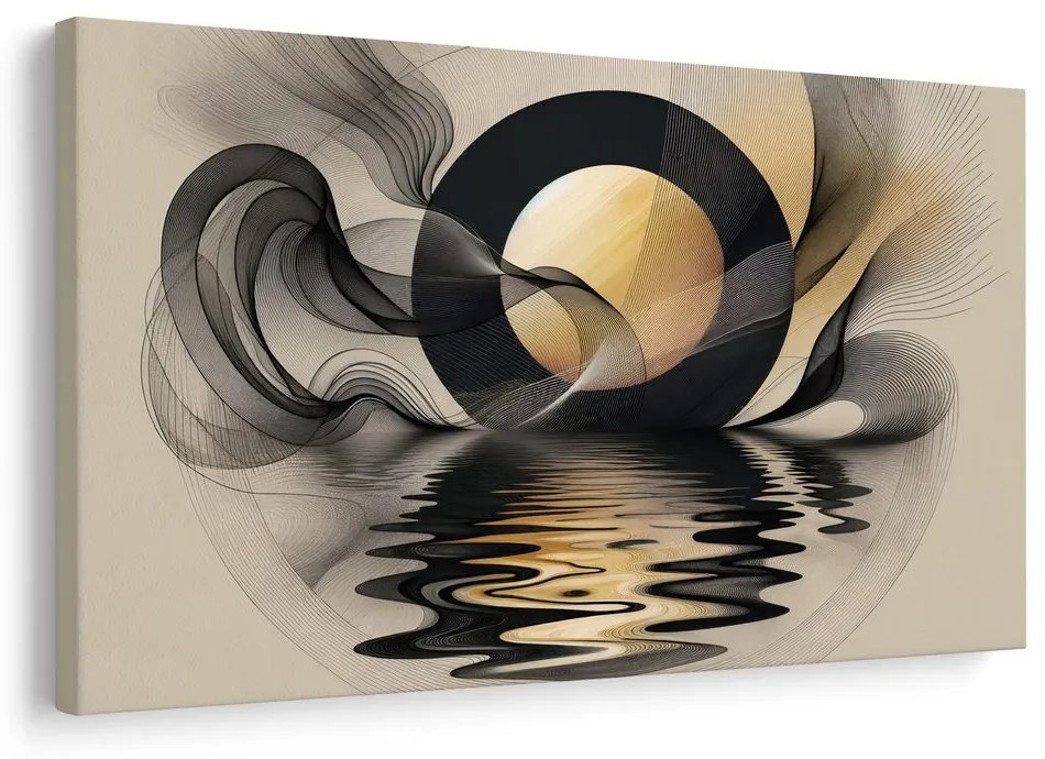 Obraz abstraktný mesiac pri vode