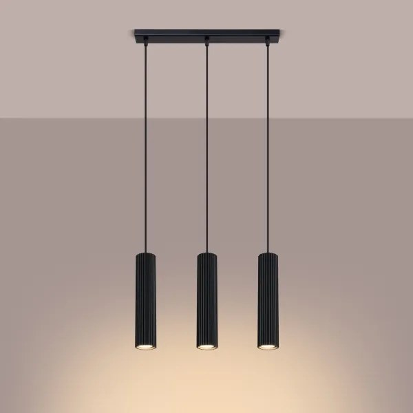 Sollux SL.1575 - Luster na lanku KARBON 3xGU10/10W/230V čierna