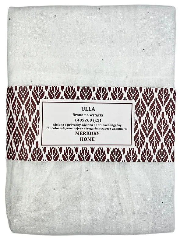 Záclona s provázky Ulla polyester biela 140x260 Merkury Home II/22