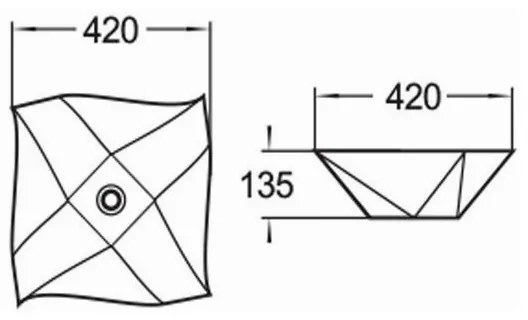 Mexen ELVIRA UMÝVADLO, 42x42 cm, biela, 21894200