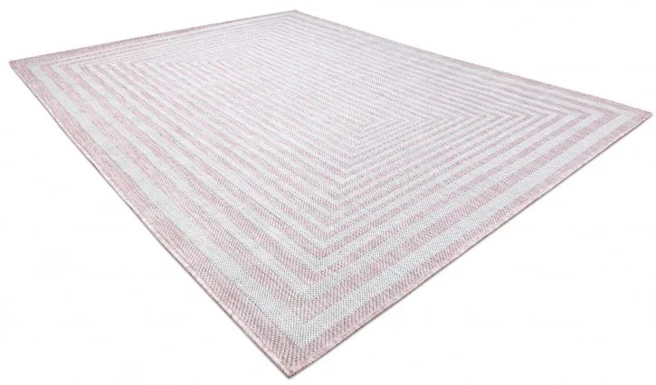 Dywany Łuszczów Kusový koberec Sion Sisal Labirinth 22376 pink/ecru – na von aj na doma - 160x220 cm