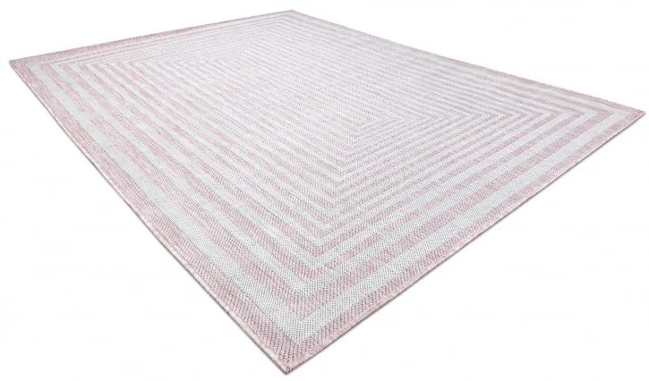 Kusový koberec Sion Sisal Labirinth 22376 pink/ecru – na von aj na doma, 120x170, ružová, chodba / predsieň, Dywany Łuszczów