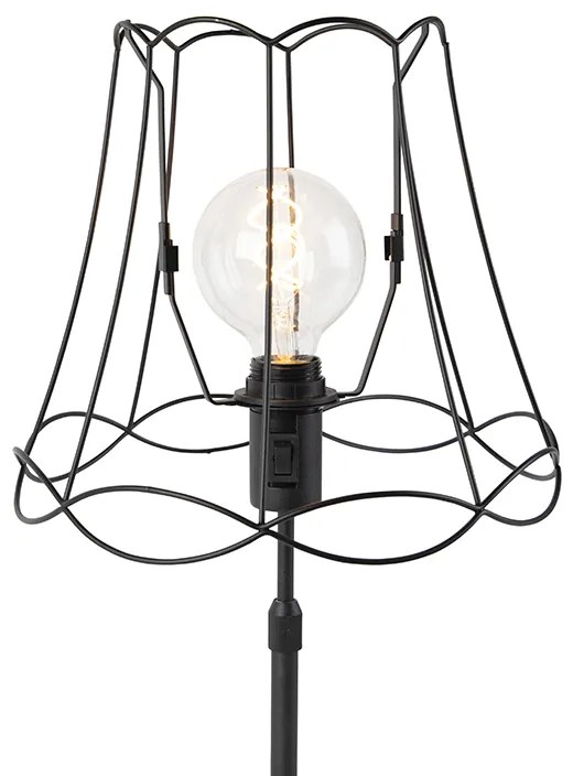 Stolná lampa čierna s rámovým tienidlom 30 cm nastaviteľná - Parte