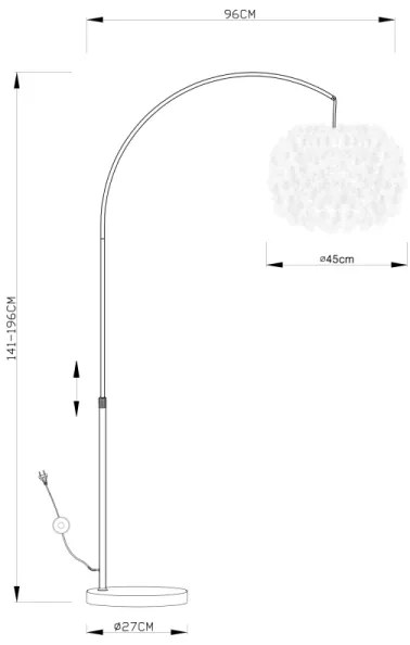 Globo 15057S - Stojacia lampa KATUNGA 1xE27/40W/230V