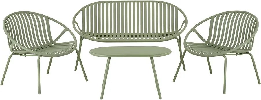 Zelená plastová záhradná lounge súprava pre 4 osoby Saly – House Nordic